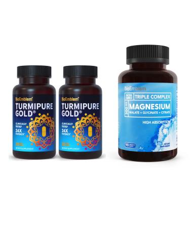 BioEmblem Turmeric Curcumin with Clinically Studied TurmiPure Triple Magnesium Complex