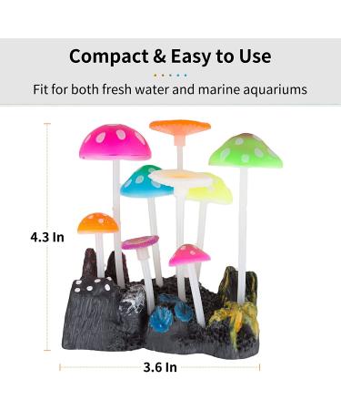 Uniclife Glowing Mushroom Aquarium Plant Decor for Fish Tank Landscape - Buy Online on GoSupps.com
