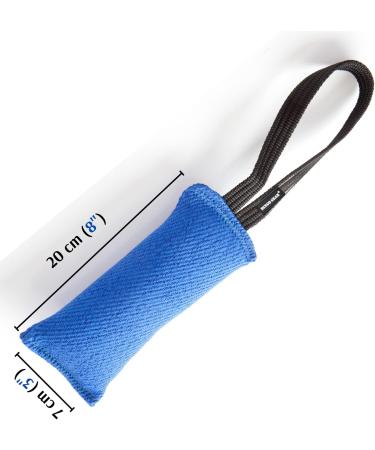 Dingo Gear Cotton Nylon Bite Sausage - Dog Training IGP IPO Obedience Sport - Blue 20x7 cm with Handle - Buy Online on GoSupps.com