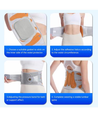 Premium Back Brace for Lower Back Pain Relief | Support Belt for Men & Women | Sciatica Herniated Disc Scoliosis | Comfort-Fit Gray Large - Buy Online on GoSupps.com