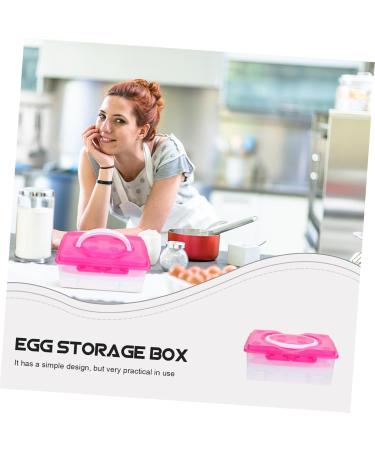 OSALADI Egg Storage Box Folding Tray Refrigerator Egg Trays Egg Carton Protective Box Travel re-usable Rosy 24X16.5X10CM - Buy Online on GoSupps.com