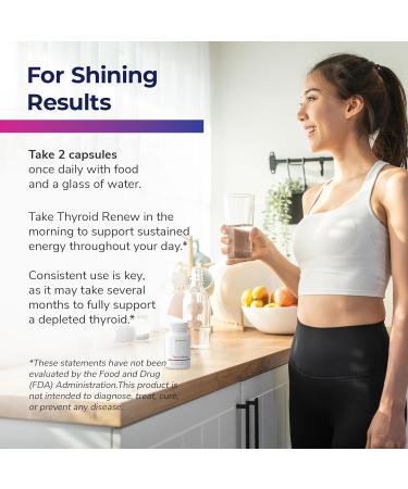 Thyroid Renew Supplement - Thyroid Support for Women with Zinc, Selenium, Copper, Ashwagandha & L-Tyrosine - 60 Capsules 60 Count (Pack of 1) - Buy Online on GoSupps.com