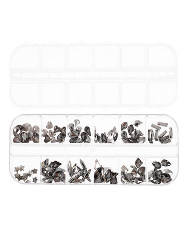 1 Box Nail Drill Nail Art Diamond Nail Art Sequins Nail Art Beads Geometry Nail Charms Crystal Nail Craft Nail Sequins Nail Art Gems Nail Art Rhinestones Applique Manicure 3d Metal Black