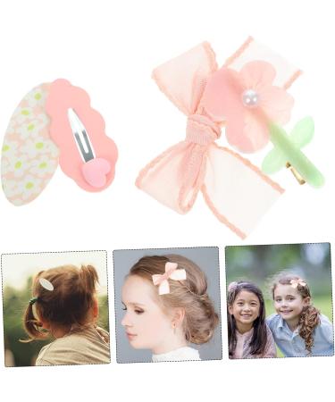 FAVOMOTO 4 Sets Hair Clip Hair Accessories Pearl Hair Clip Baby Hair Barrettes Hair Clips Floral Hair Clip Little Girls Hair Accessories Wedding Decor Tiara Acrylic Hairpin Hair Pink Child - Buy Online on GoSupps.com
