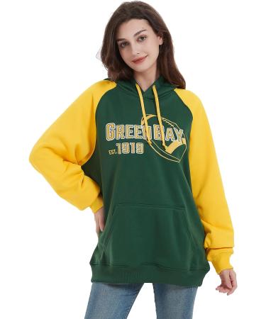 RZUO Men's City Classic Football Embroidered Pullover Hoodie - X-Large Green | Soft Fabric - Buy Online on GoSupps.com