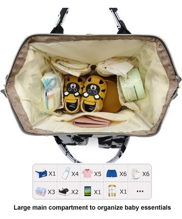 Diaper Bag Backpack for Baby Girls  Yusudan Mom Waterproof Large Nappy Bags for Women Cow Print White - Buy Online on GoSupps.com