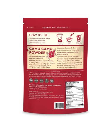 Kiva Organic Camu Camu Powder - Antioxidant Rich Vitamin C Supplement | Non-GMO Raw Vegan | 3.5oz Bag - Buy Online on GoSupps.com