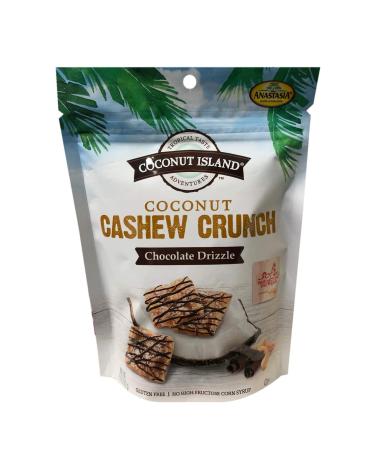 Anastasia Coconut Cahsew Crunch & Dark Chocolate Coco bites 5oz, 1 Pack (Coconut Cashew, Chocolate Drizzle)