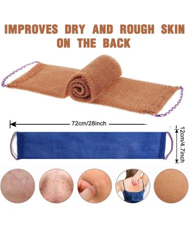 2-Piece Exfoliating Shower Sponge Set | African Peeling Network Bathing Towels for Ultimate Skin Care - Buy Online on GoSupps.com