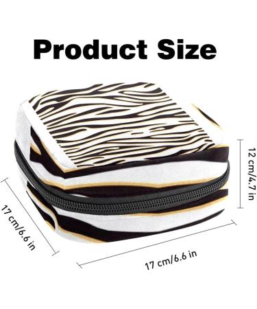 Stylish Zebra Print Menstruation Pad Bag with Zipper - Women's Tampon & Napkin Organizer - Buy Online on GoSupps.com