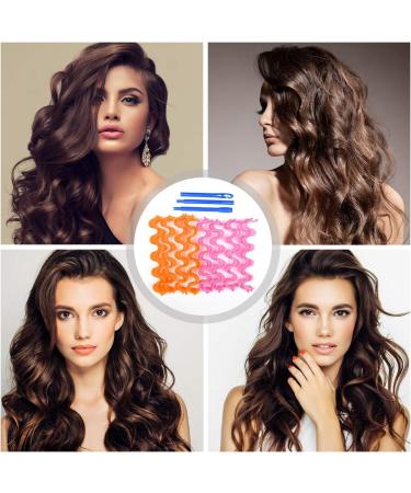 URAQT Hair Curlers for Long Hair 24Pcs 45cm Hair Rollers Wave Curls No Heat Hair Curlers Styling Kit with Styling Hooks Healthy DIY Hairstyle for Women Girls 45 cm (Pack of 24) - Buy Online on GoSupps.com