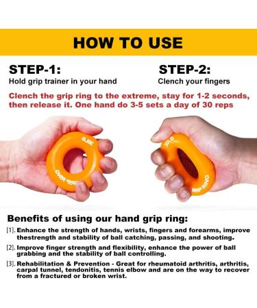 Boaton Hand Grips for Basketball Football Workout | 30LB Orange Grip for Pull-ups Weightlifting Rock Climbing Training Equipment - Boys and Girls Gear - Buy Online on GoSupps.com