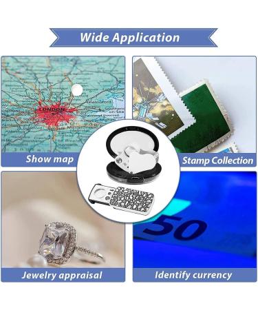 Plauauyt 2 Pieces Jewelers Loupe 30X 60X 90X Jewelers Eye Loupe Magnifier Jewelry Magnifying Glass Loop LED Light - Buy Online on GoSupps.com