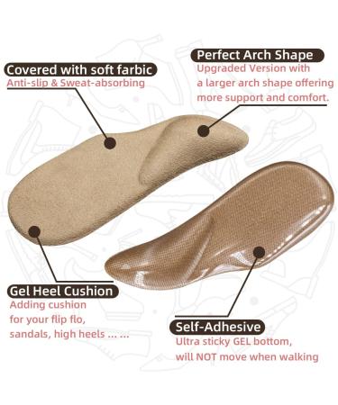 Arch Support Shoe Insoles with Gel Inserts for Pressure Relief - Small Latte - Buy Online on GoSupps.com