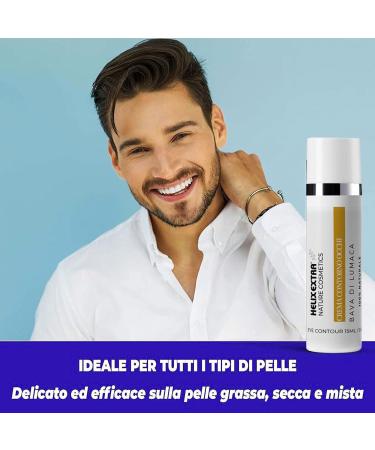  helixextra Eye contour cream with snail mucin and hyaluronic acid visibly reduces puffiness and dark circles Anti-wrinkle and anti-aging for men and women. Made in Italy. 15 ml - Buy Online on GoSupps.com