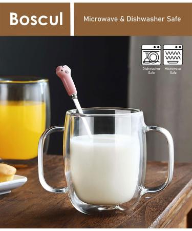 Boscul 350ml Double Walled Glass Mug | Two Handled Lightweight Cup for Elderly & Disabled | Drinking Aid for Arthritis, Dementia & Limited Mobility - Buy Online on GoSupps.com