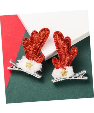 Beaupretty Kids Pairs Elk Sequin Barrette Xmas Hair Accessories Xmas Hair Decorations Reindeer Hairpin kids barrettes for hair Holiday Hair Clips fabric child two piece suit elk Fabric - Buy Online on GoSupps.com