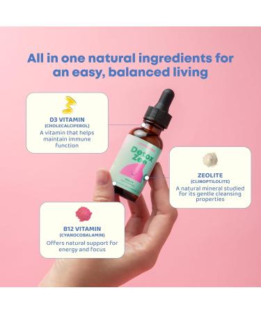 JoySpring DetoxZee Zeolite Drops for Kids Clinoptilolite Mineral Supplement with Vitamin D3 & Cyanocobalamin B12 Liquid Vitamins for Kids Mild Berry Flavor Crafted in USA 30 Servings 1 Fl Oz (Pack of 1) - Buy Online on GoSupps.com