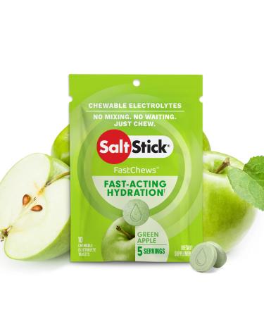 SaltStick Fastchews Lot de 10 bo tes m cher pour lectrolyte Vert pomme