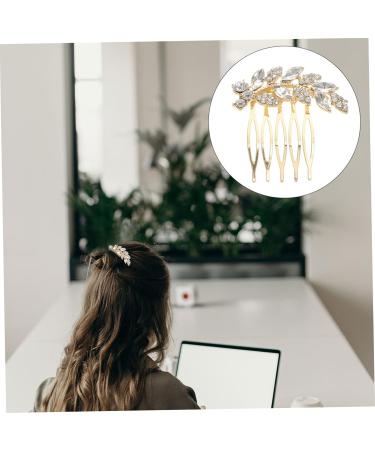 DOITOOL 1pc Comb Bridesmaid Hair Accessories Gold Decor Metal Womens Hair Clips Bride Hair Clip Gold Tiara Wedding Hair Accessories for Women Updo Hairpin Miss Prom Hair up Alloy - Buy Online on GoSupps.com