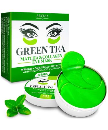 Under Eye Mask for Puffy Eyes, Dark Circles, Eye Bags, Wrinkles, Puffiness with Collagen - Hydrating Under Eye Patches - Green Tea Skincare - Anti-Aging Eye Patch Treatment Masks - Under Eye Gel Pads
