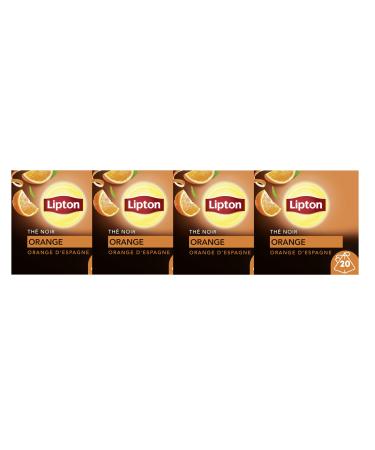 Lipton Th Noir Orange Go t Orange d'Espagne 4x20 Sachets Pyramid 80 Sachets