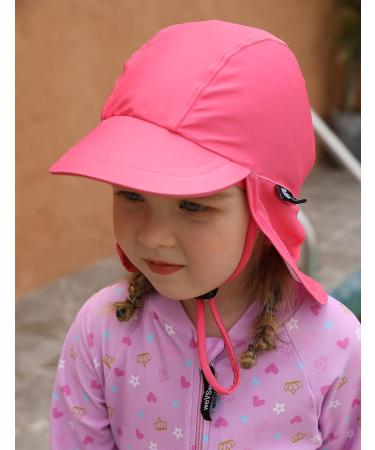 weVSwe Baby Toddler Sun Hat UPF 50+ Swim Cap Flap Neck Protection Adjustable Chin Straps - Pink (0-6 Months) - Buy Online on GoSupps.com