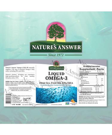 Nature's Answer Liquid Omega-3 | EPADHA Fish Oil Supplement | 16oz Cardiovascular Support - Gluten-Free & Preservative-Free - Buy Online on GoSupps.com