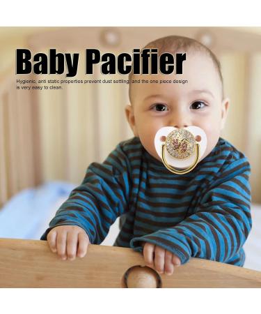Premium Soft Silicone Baby Pacifier for 6-18 Months | Antistatic & Bling Design | Includes Baby Pacifier Clip (White) - Buy Online on GoSupps.com