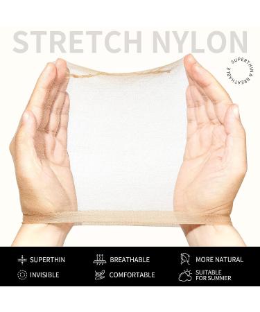 Fandamei HD Wig Caps 4PCS - Ultra Thin & Invisible Light Brown Nylon Caps for Women | Stretchy & Comfortable Transparent HD Caps for Lace Front Wigs | Summer Essential - Buy Online on GoSupps.com