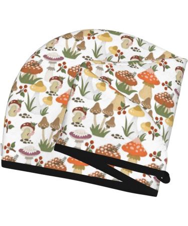 Hair Towel Wrap for Quick Drying | Button Closure Hair Drying Turban | Cute Mushroom Design | International Shipping Available - Buy Online on GoSupps.com
