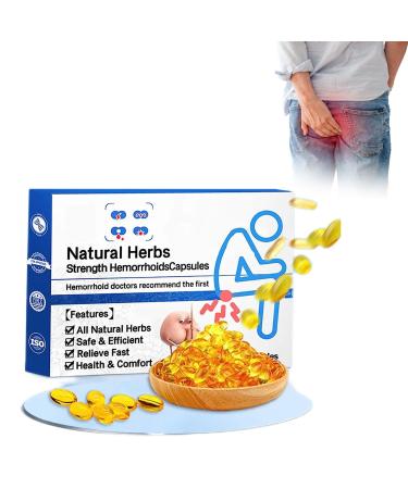 Tonkog Heca Natural Herbal Strength Hemorrhoid Capsules Hemorrhoid Suppository Rapid Hemorrhoid Treatment Natural Hemorrhoid Relief Capsules Hemorrhoid Treatment (1Box)