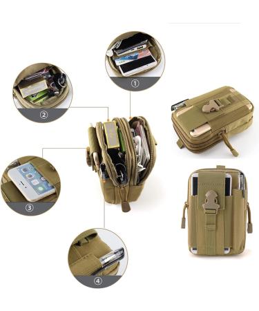 ZhaoCo Tactical Waist Bags | Nylon Military MOLLE EDC Cell Phone Pouch for Camping Hiking & Travel - Black - Buy Online on GoSupps.com