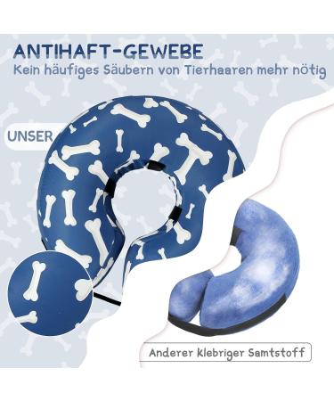 Supet Rewrise Dog Inflatable Collar - Comfortable & Adjustable Post-Surgery Pet Protection (XL Blue Bones 35.6-45.7cm) - Buy Online on GoSupps.com