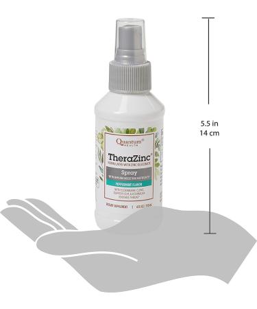 Quantum Health TheraZinc Oral Spray - Zinc Immune Support for Adults and Kids - Soothing Liquid Spray for Throat Relief - 4 Oz - Buy Online on GoSupps.com