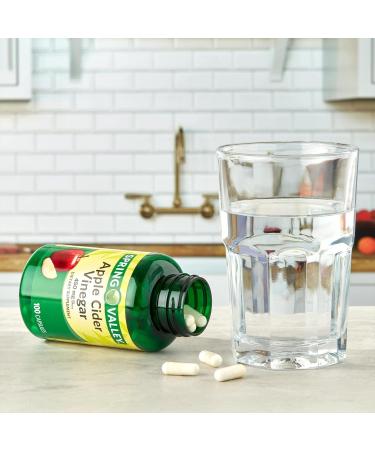 Spring Valley Apple Cider Vinegar Capsules 450 mg | Apple Cider Vinegar Capsules Spring Valley | 100 Count + VLS Sticker - Buy Online on GoSupps.com