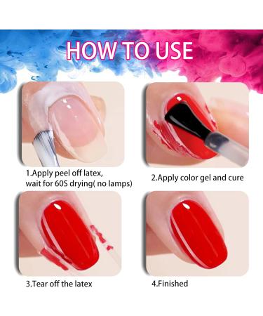 Liquid Latex Nails Peel Off Liquid Latex For Nail Art Skin Barrier Protector for Gel Polish Fast Drying Odorless Cuticle Base Coat Nail Polish Guard Liquid Tape Protector-15ML (White) - Buy Online on GoSupps.com