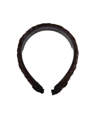 Hairro Braided Headband with Tooth Fishtail Braids Hairband - Dark Brown, Synthetic Hairpiece for Women - Buy Online on GoSupps.com