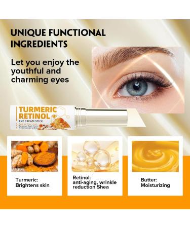  JINGLING Turmeric eye cream stick 3g turmeric retinol reduces puffiness and tear bags anti-aging eye cream - Buy Online on GoSupps.com