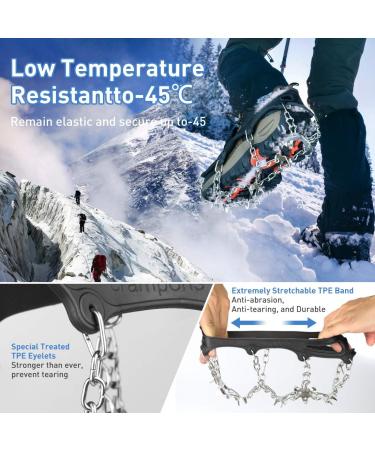 20-Spikes Traction Cleats for Ice and Snow - Ideal for Walking, Jogging, Climbing, Fishing, Hiking - Large Size - Buy Online on GoSupps.com