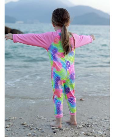 Baby Toddler Boy Swimsuit UPF 50+ Sun Protection Rash Guard Swimwear | Pink Fish Scales | 0-3 Years | 6-12 Months with Crotch Zipper - Buy Online on GoSupps.com