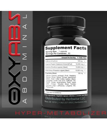 Herbwise Oxy Abs Targeted Thermogenic Abdominal Fat Burner - 60 Veggie Capsules for Weight Loss in Women and Men | Hyper-Metabolizer, Diet Pill, Appetite Suppressant - Buy Online on GoSupps.com