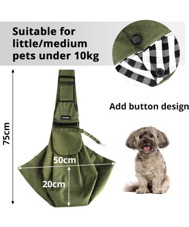 Lynee Adjustable Dog Carrier Bag - Breathable Pet Transport Shoulder Bag for Cats & Dogs - Perfect for Walking Activities (Army Green) - Buy Online on GoSupps.com