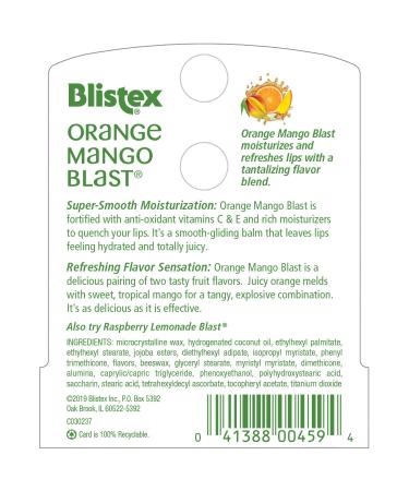 Blistex Orange Mango Blast Lip Balm Vitamins C & E Bulk Lip Balm Super Smooth Moisturization Refreshing Flavored Lip Hydration 0.15 Ounce (Pack of 24) - Buy Online on GoSupps.com