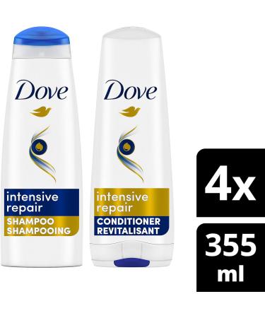 Dove Intensive Repair Shampoo & Conditioner with Bio-Nourish complex for dry damaged hair 355 ml (Pack of 4: 2 Shampoos + 2 Conditioners) Intensive Repair Shampoo + Conditioner 355 ml (Pack of 4) - Buy Online on GoSupps.com