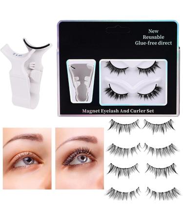 Natural Look Magnetic Eyelashes - Makeup Lashes Magnetic | Dense False Eyelashes | Clear Stem Fake Lashes | Magnetic Eyelashes With Applicator For Women And Ladies - Buy Online on GoSupps.com