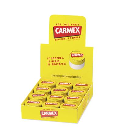 Carmex Moisturizing Lip Balm, Original Flavor, 0.25 oz Jar, 12/Box (LIL62458)