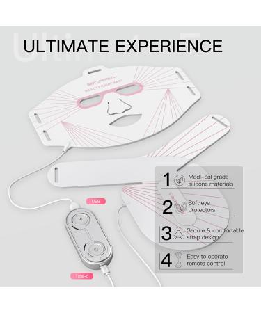 IBORRIA Led Face Mask Light Therapy for Face and Neck Red Light Therapy with Near Infrared Light Flexible Silicone Light Therapy Mask Red Light Mask for at Home Face Masks Skincare (White) - Buy Online on GoSupps.com