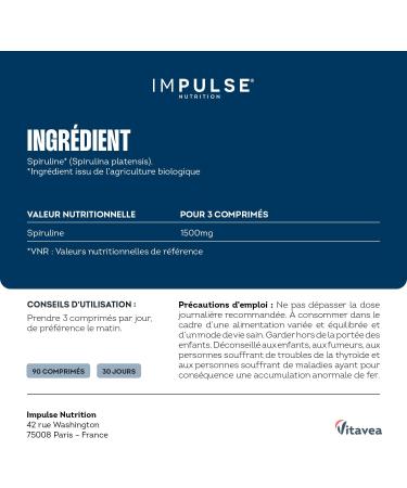 Spiruline bio - 100% pure - Energie Fer & Antioxydant - Phycocyanine Puissante - Compl ment alimentaire R cup ration & Vitalit - Vegan - 90 comprim s - Buy Online on GoSupps.com