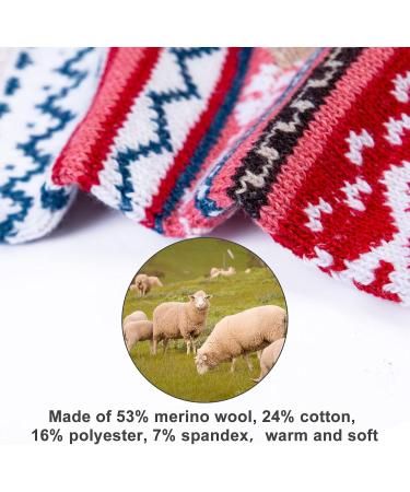 Chalier Cozy Winter Merino Socks for Women | Cute Cat Pattern Warm Thick Knit Thermosocks Size 36-42 - Buy Online on GoSupps.com